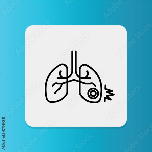 Lung Cancer icon.   Editable stroke. Vector illustration	