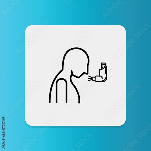 Asthma Inhaler icon. Editable stroke. Vector illustration