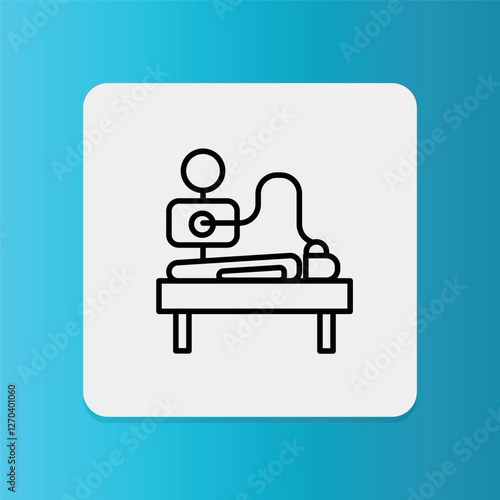 Ventilator Machine icon.  Editable stroke. Vector illustration	
