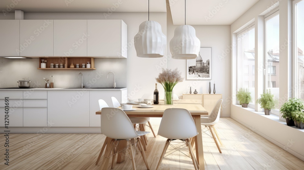 Fototapeta premium chairs kitchen dining area