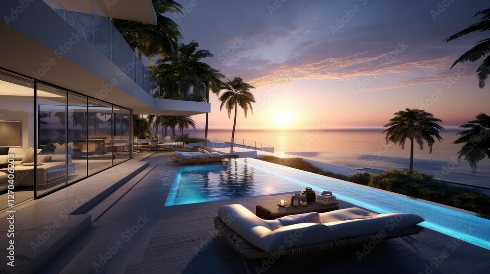 Fototapeta premium luxury house ocean