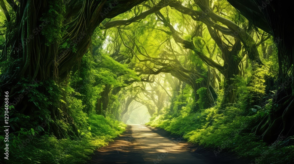 Naklejka premium nature green trees