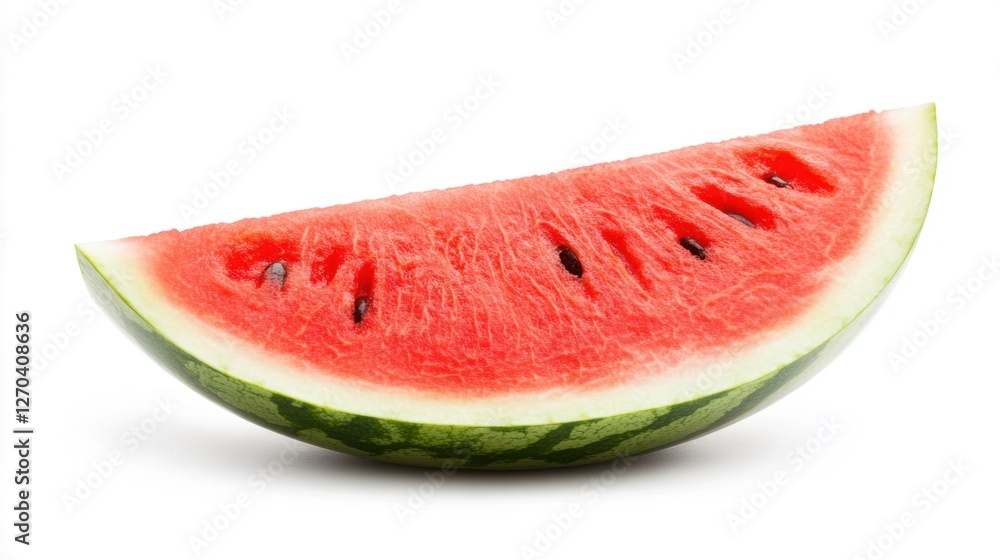 Refreshing Watermelon Slice Isolated on White Background, Summer Freshness and Hydration Concept Refreshing Watermelon Slice Isolated on White Background, Summer Freshness and Hydration Concept