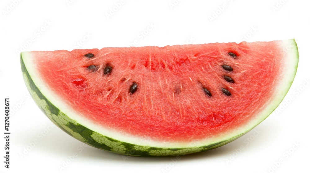 Refreshing Slice of Watermelon Isolated on White Background - Summer Fruit Symbolizing Freshness and Hydration Refreshing Slice of Watermelon Isolated on White Background - Summer Fruit Symbolizing Freshness and Hydration