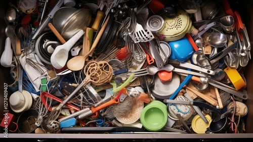 jumble cluttered kitchen