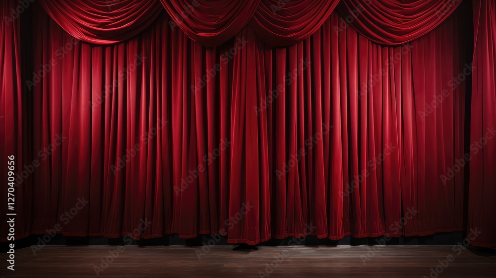 Fototapeta premium performance red stage curtains
