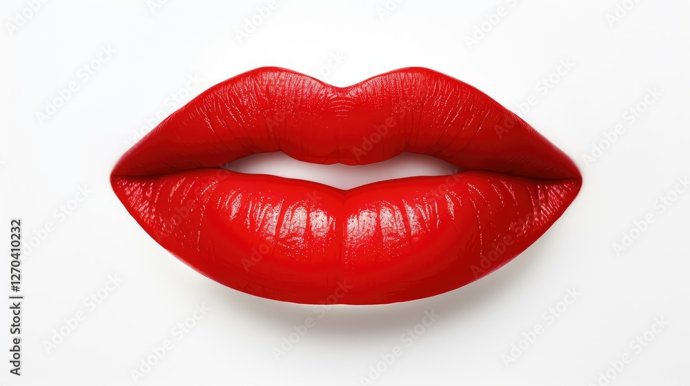 Obraz premium red lips white background
