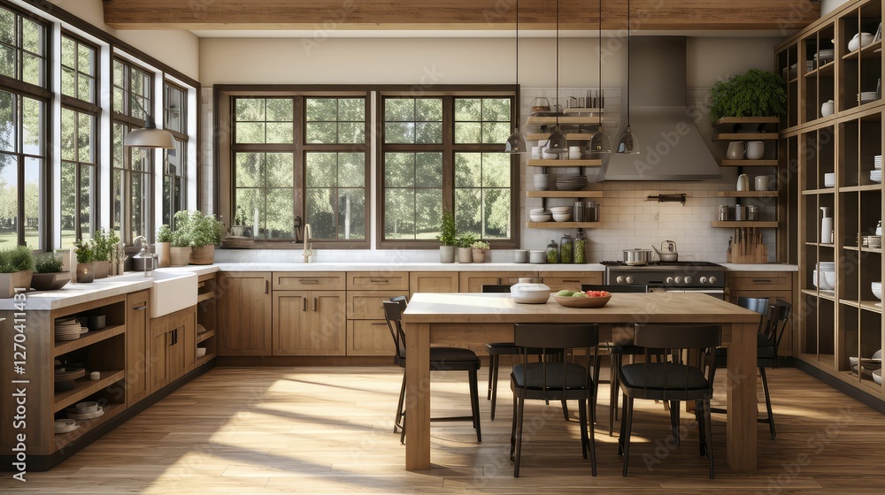 Fototapeta premium shelving new home kitchen