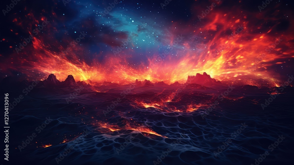 Fototapeta premium torch red blue flames