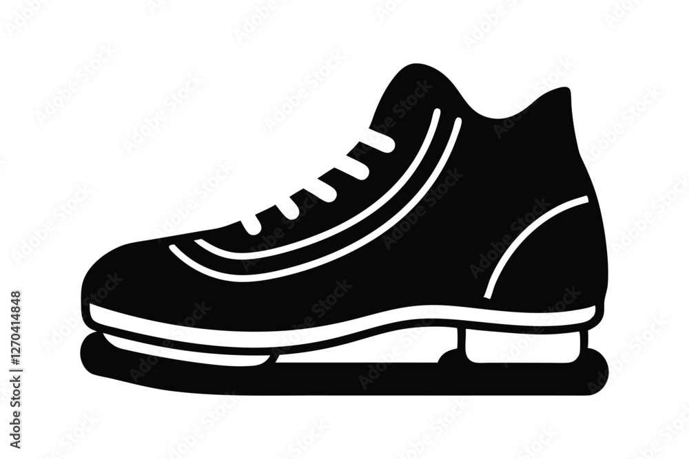 Silhouette design of a skating shoe vector illustration.eps Silhouette design of a skating shoe vector illustration.eps