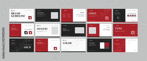 Brand identity design template. Brand guidelines templates. Logo and brand strategy guide manual presentation. Logo guideline book.