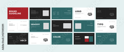 Brand identity design template. Brand guidelines templates. Logo and brand strategy guide manual presentation. Logo guideline book.
