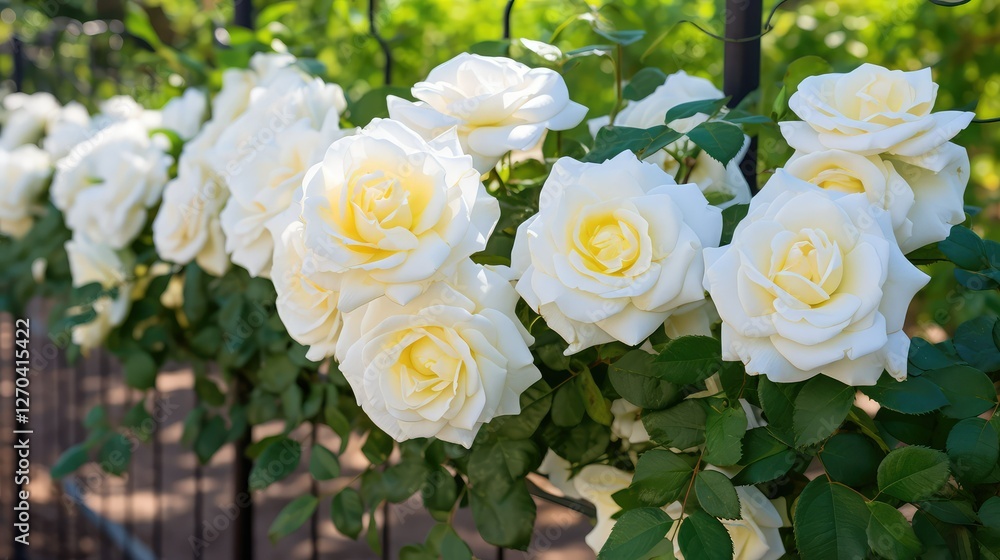 Fototapeta premium bloom white rose border