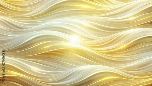 Abstract Light Yellow and White Streaks, Flowing Wave Pattern Background