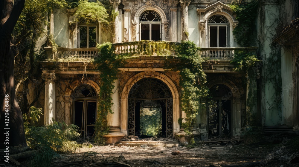 Fototapeta premium decay house falling apart