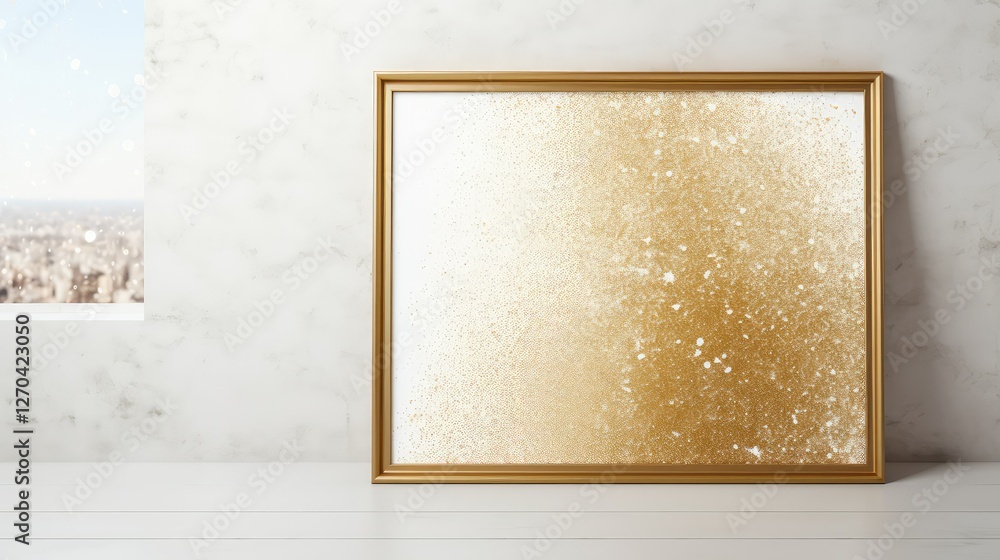Fototapeta premium photo gold glitter frame