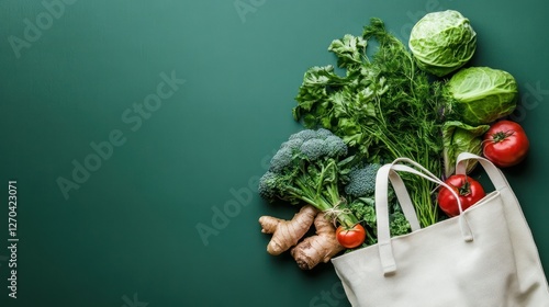 Fresh Vegetables in a Canvas Bag