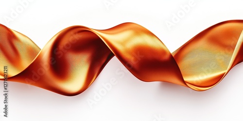 A stunning artistic close up of a Pookie style ribbon with elegant folds and twists, digitally rendered in ultra high resolution hyper detailed placed on a crisp white background