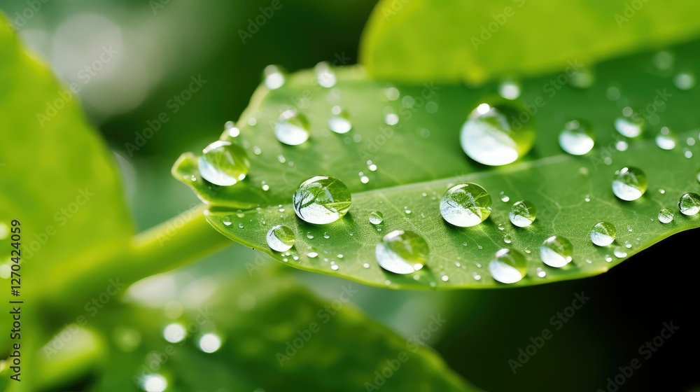 green water drops transparent