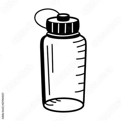 Water bottle icon in hand drawn style 
