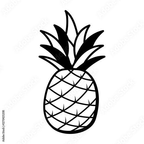 A hand drawn icon of pineapple 
