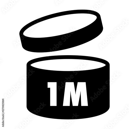 Pao symbol 1m black color vector isolated on white background. Period after opening icon 10 eps