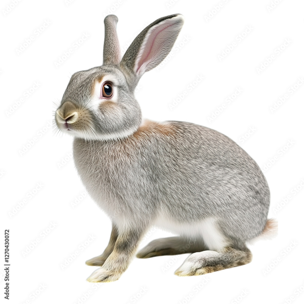 Obraz premium gray rabbit isolated on white