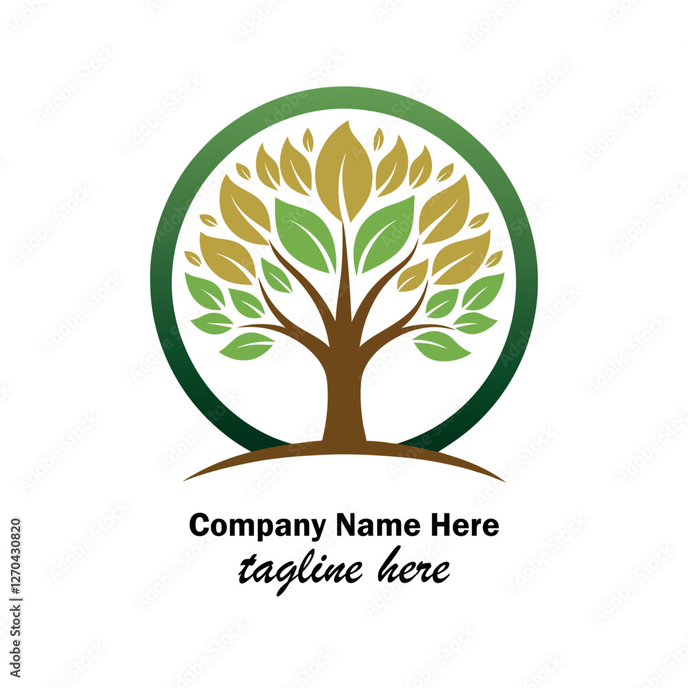 Obraz premium minimal tree logo design here 