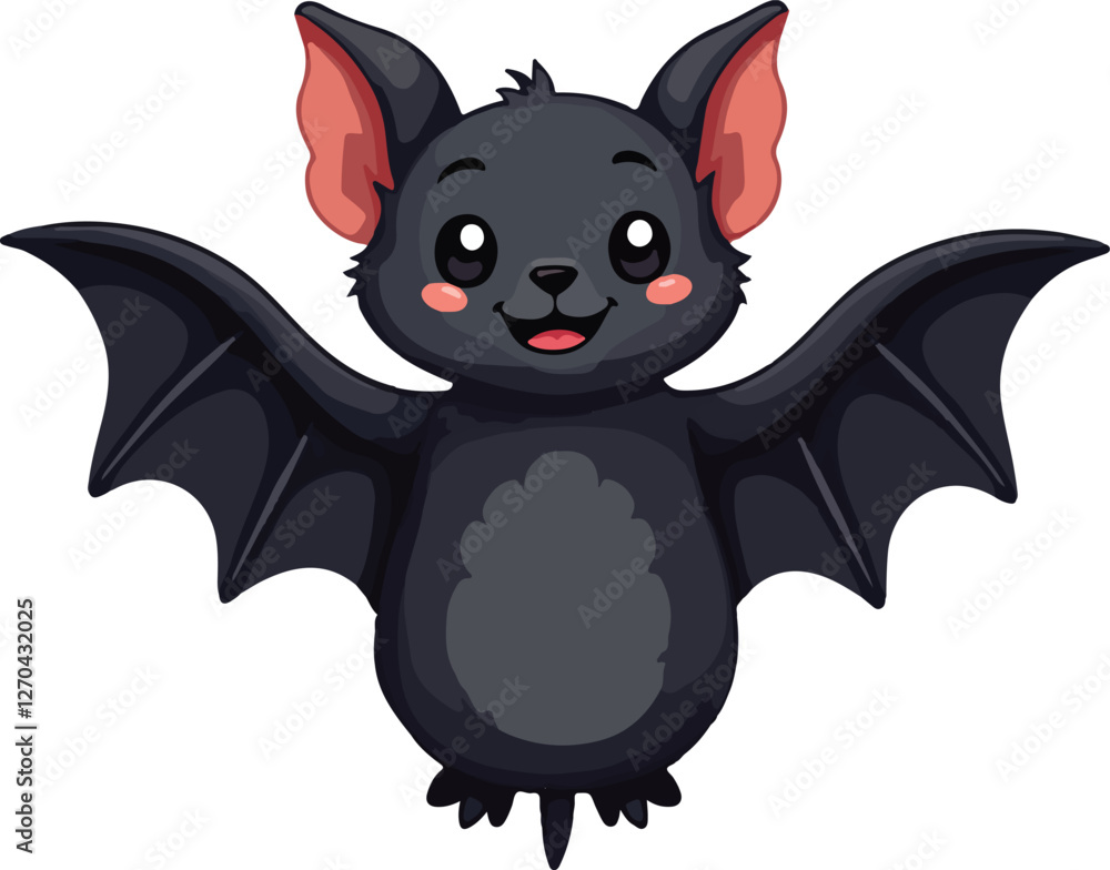 Whimsical Cartoon Bat with Wings Spread vector. Whimsical Cartoon Bat with Wings Spread vector.