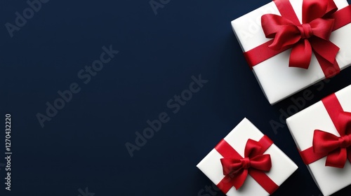 Wallpaper Mural Red ribbon gifts on dark background, banner Torontodigital.ca