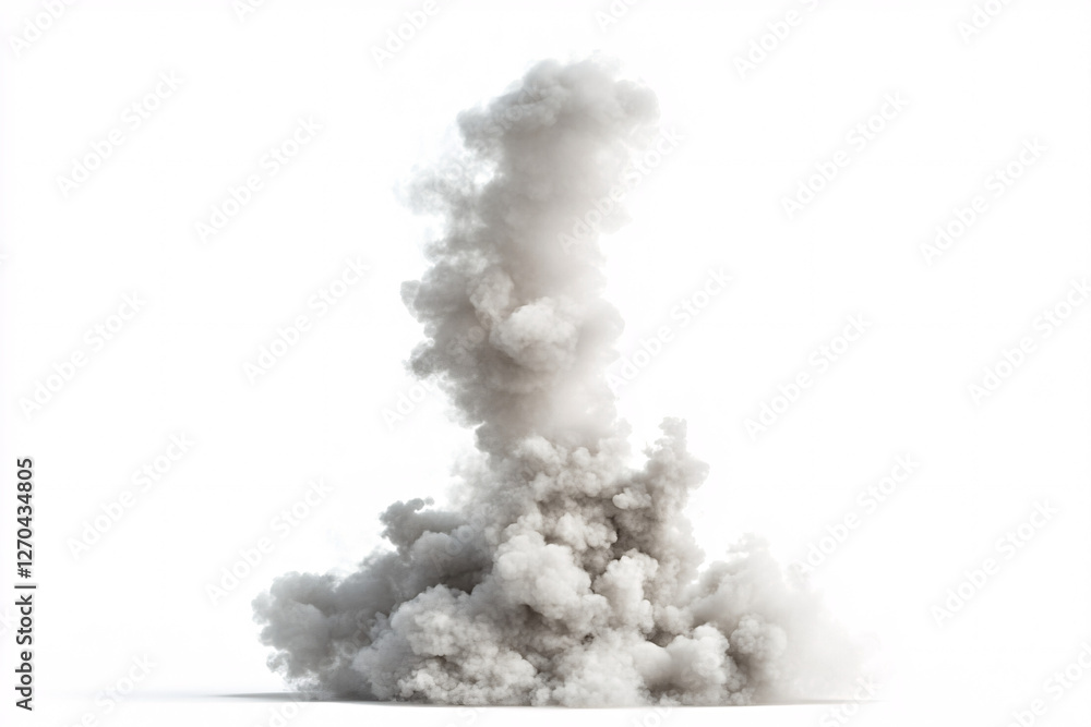 Fototapeta premium realistic smoke cloud explosion isolated on white background 3d rendering