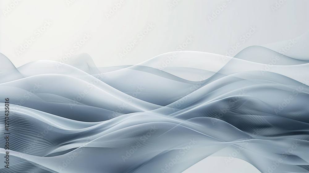Obraz premium Smooth blue satin fabric with a wave-like texture