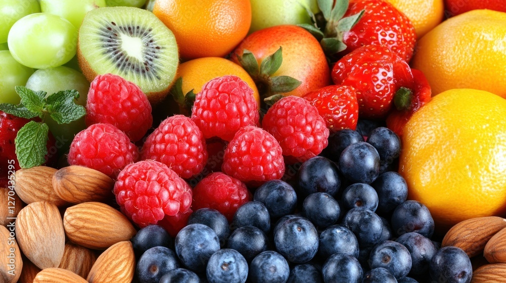 Vibrant Fruits and Nuts: A Colorful Collection of Nature's Goodness Vibrant Fruits and Nuts: A Colorful Collection of Nature's Goodness
