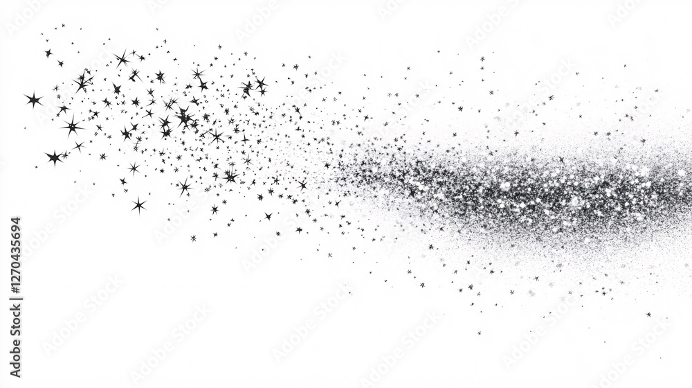 Obraz premium black and white glitter starry background