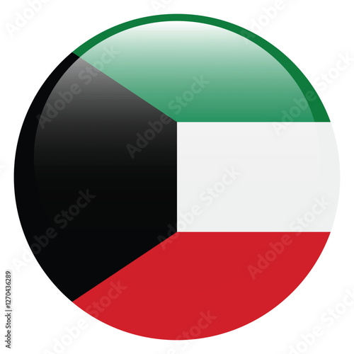 Flag of Kuwait. Kuwait round flag logo icon computer vector illustration design Free Download Flag of Kuwait. Kuwait round flag logo icon computer vector illustration design - GFXLoad