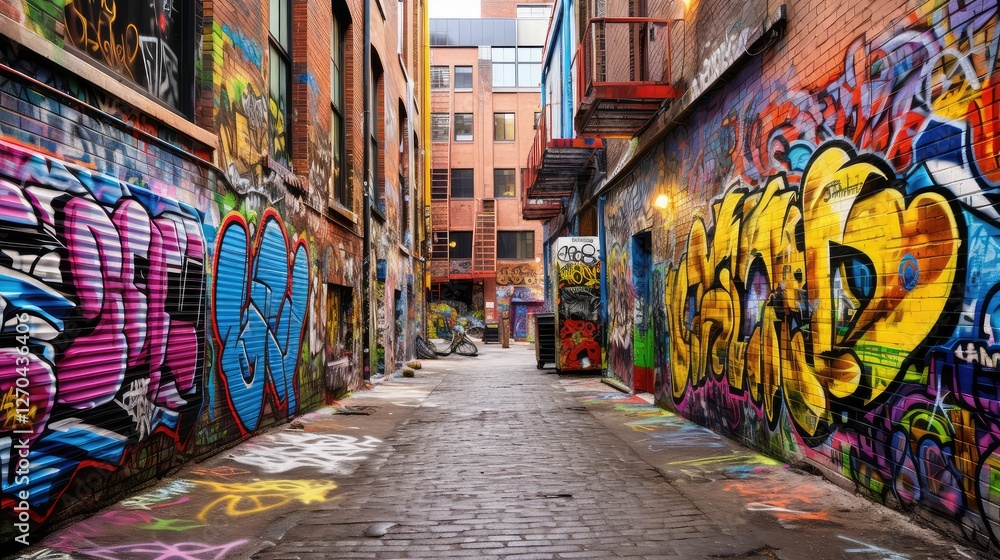 Fototapeta premium alleyway grafiti wall