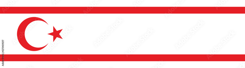 Flag of Northern Cyprus. Northern Cyprus flag long banner digital vector illustration Flag of Northern Cyprus. Northern Cyprus flag long banner digital vector illustration