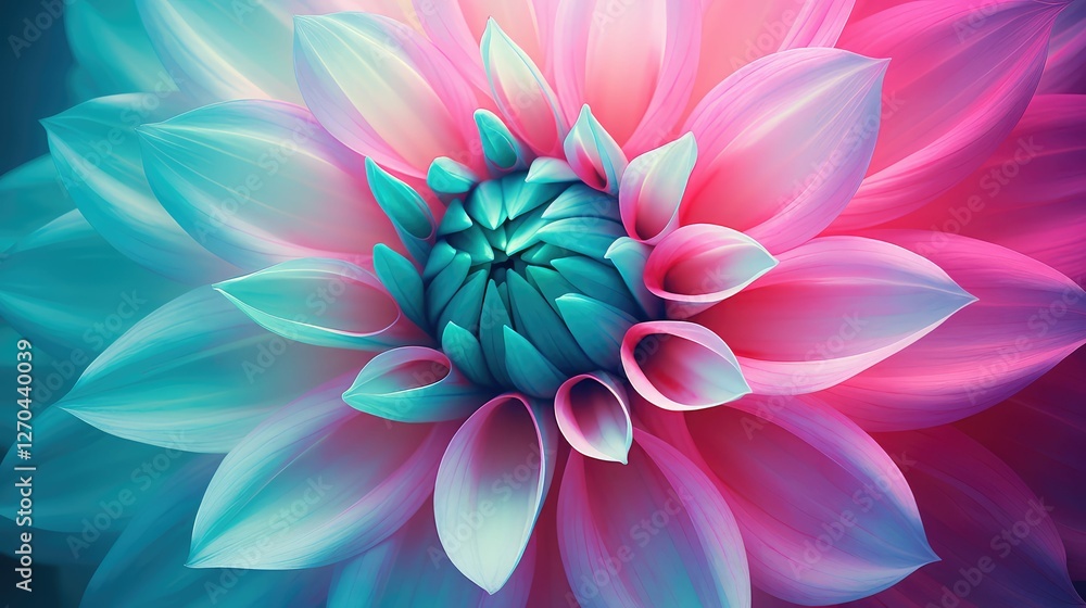 Fototapeta premium blooming teal and pink