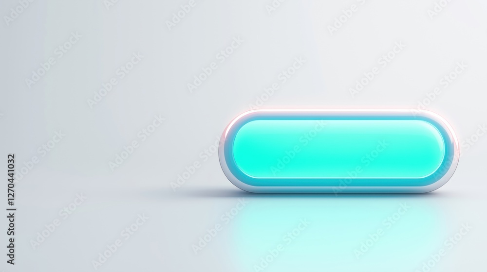 A sleek, modern button in a soft turquoise color, set against a minimalist background that emphasizes its design and functionality. A sleek, modern button in a soft turquoise color, set against a minimalist background that emphasizes its design and functionality.