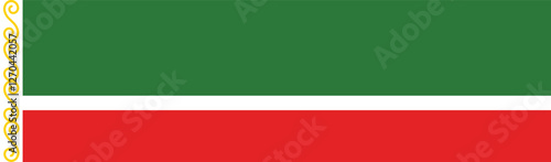 Flag of Chechnya. Chechnya flag long banner digital vector illustration