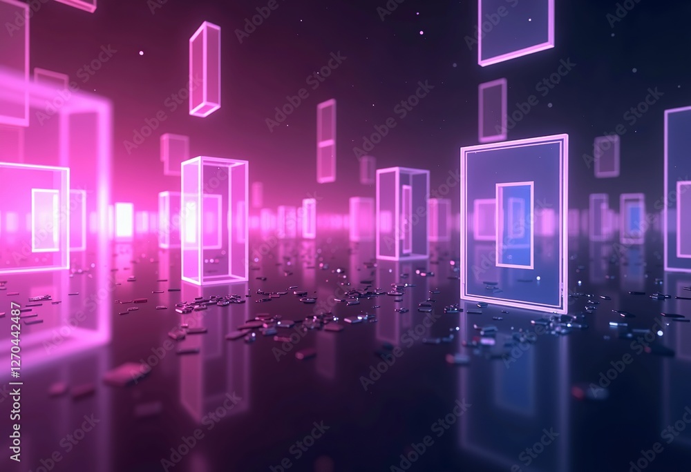 Neon Purple Transparent Blocks: Abstract Geometric Background - Modern Design for Digital Art, Wallpapers, and Creative Projects, Futuristic and Vibrant Visuals, Ideal for Web Design, Banners, and Gra Neon Purple Transparent Blocks: Abstract Geometric Background - Modern Design for Digital Art, Wallpapers, and Creative Projects, Futuristic and Vibrant Visuals, Ideal for Web Design, Banners, and Gra