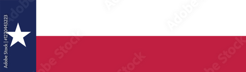 Flag of Texas. Texas flag long banner digital vector illustration