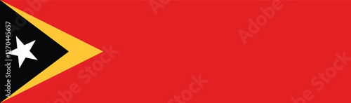 Flag of East Timor. East Timor flag long banner digital vector illustration