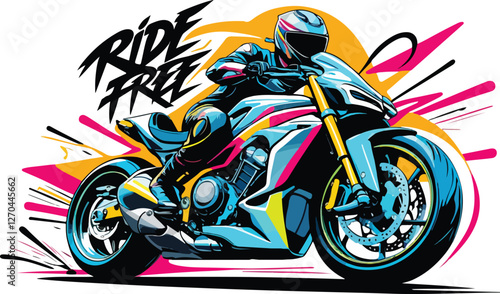 Vintage Motorcycle Vector Illustration.