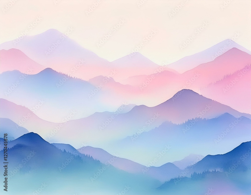 Fototapeta premium 春の山並み