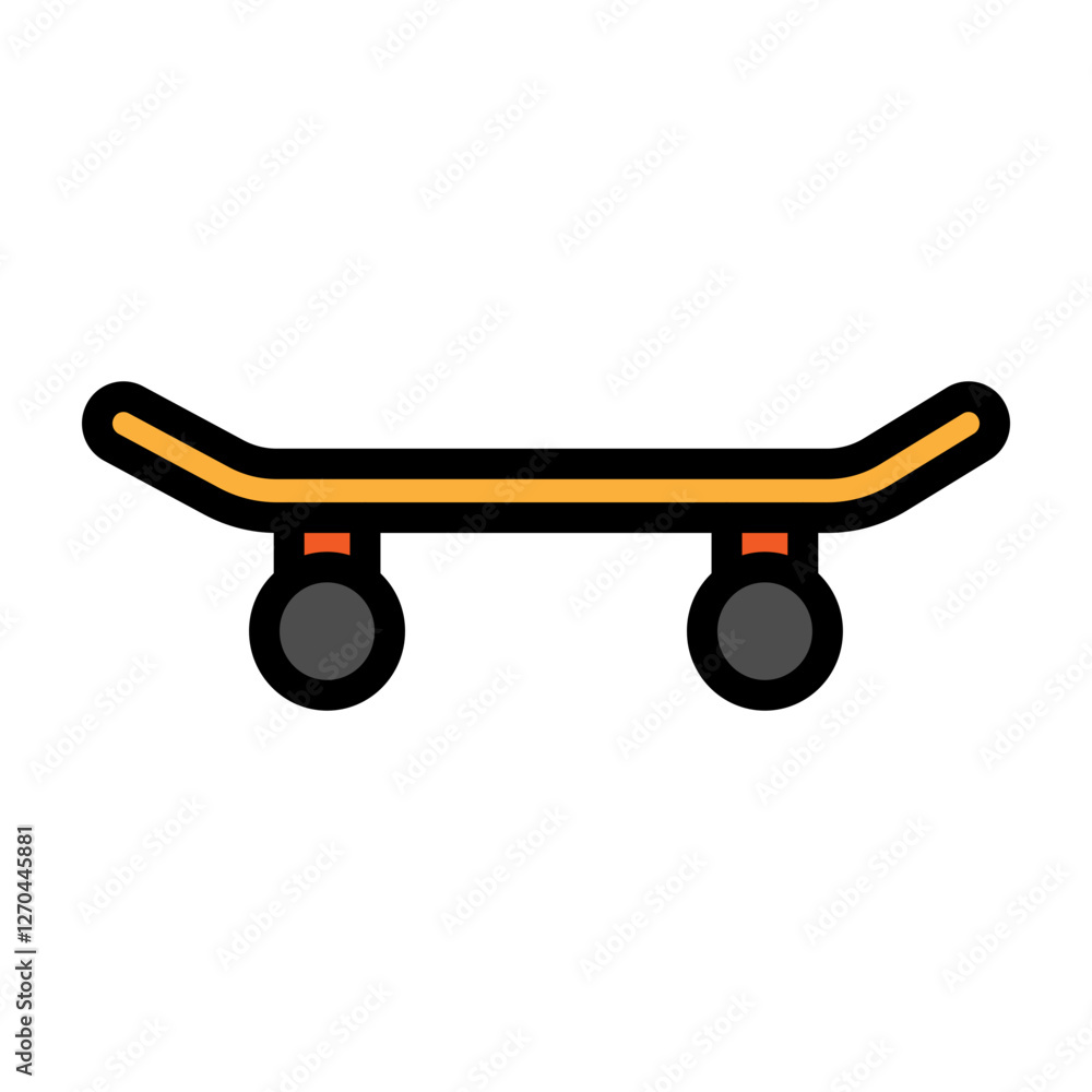 Skateboard Vector Filled Icon Design Skateboard Vector Filled Icon Design