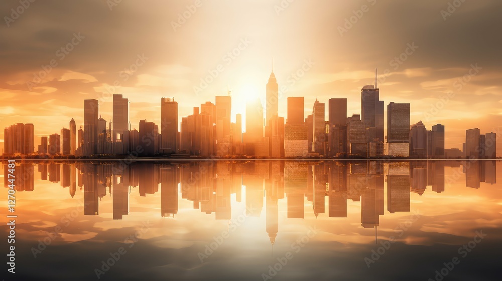 Fototapeta premium orange rising sun