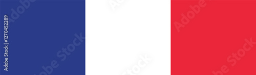 Flag of France. France flag long banner digital vector illustration