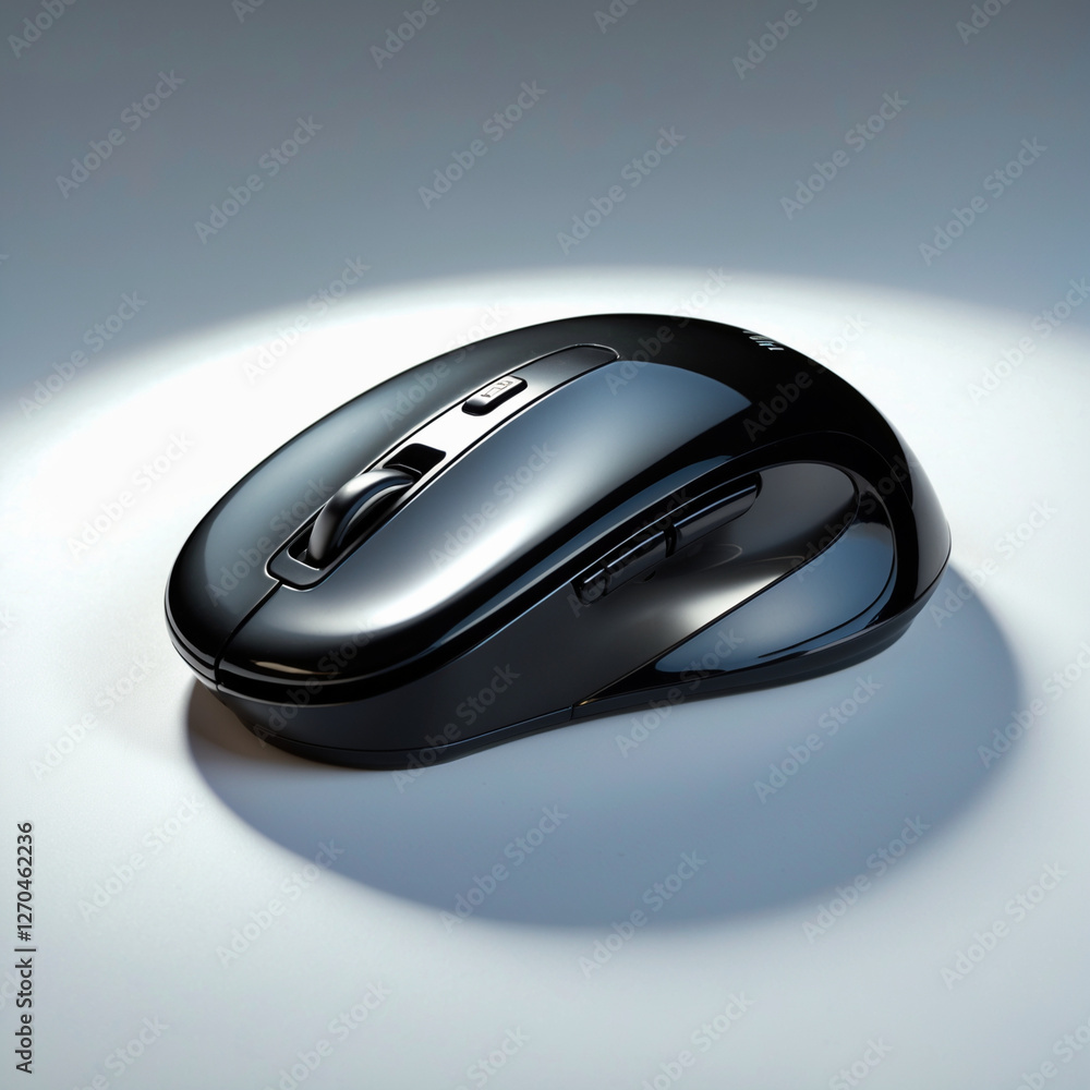 black computer mouse wireless isolated on white background. Computer gaming mouse isolated on white. black computer mouse wireless isolated on white background. Computer gaming mouse isolated on white.