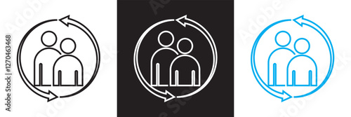 Customer, staff, employee icon.  isolated on white and black background. Vector illustration. EPS 10